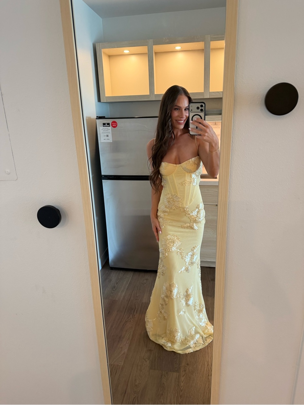 Cream Floral Embroidered Maxi Dress with Spaghetti Straps - Picture 4 of 4